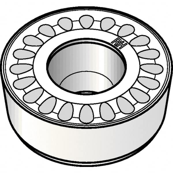 Kennametal - RCMT2006M0 RH Grade KCP25 Carbide Turning Insert - TiCN/Al2O3 Finish, Round, 20mm Inscr Circle, 1/4" Thick - Benchmark Tooling