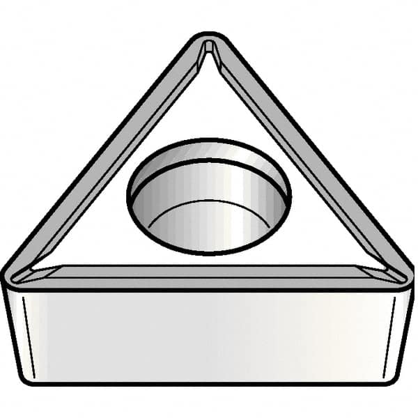 Kennametal - TPMT21.51 LF Grade KCK15B Carbide Turning Insert - TiOCN Finish, 60° Triangle, 1/4" Inscr Circle, 3/32" Thick, 1/64" Corner Radius - Benchmark Tooling