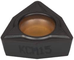 Kennametal - WPMT32.52 LF Grade KCM15 Carbide Turning Insert - TiCN/Al2O3 Finish, 80° Trigon, 3/8" Inscr Circle, 5/32" Thick, 1/32" Corner Radius - Benchmark Tooling