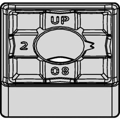 Kennametal - SNMG432 UP Grade KCM35 Carbide Turning Insert - TiN/TiCN/Al2O3 Finish, 90° Square, 1/2" Inscr Circle, 3/16" Thick, 1/32" Corner Radius - Benchmark Tooling