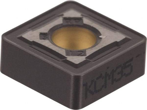 Kennametal - SNMG432 RP Grade KCM35 Carbide Turning Insert - TiN/TiCN/Al2O3 Finish, 90° Square, 1/2" Inscr Circle, 3/16" Thick, 1/32" Corner Radius - Benchmark Tooling