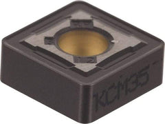 Kennametal - SNMG432 RP Grade KCM35 Carbide Turning Insert - TiN/TiCN/Al2O3 Finish, 90° Square, 1/2" Inscr Circle, 3/16" Thick, 1/32" Corner Radius - Benchmark Tooling
