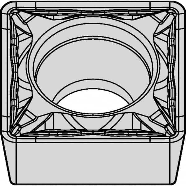 Kennametal - SCMT32.52 FP Grade KTP10 Cermet Turning Insert - TiN/TiCN/TiN Finish, 90° Square, 3/8" Inscr Circle, 5/32" Thick, 1/32" Corner Radius - Benchmark Tooling