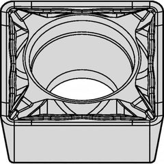 Kennametal - SCMT32.52 FP Grade KTP10 Cermet Turning Insert - TiN/TiCN/TiN Finish, 90° Square, 3/8" Inscr Circle, 5/32" Thick, 1/32" Corner Radius - Benchmark Tooling