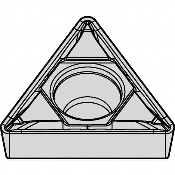 Kennametal - TCMT21.51 FP Grade KCU25 Carbide Turning Insert - TiAlN Finish, 60° Triangle, 1/4" Inscr Circle, 3/32" Thick, 1/64" Corner Radius - Benchmark Tooling