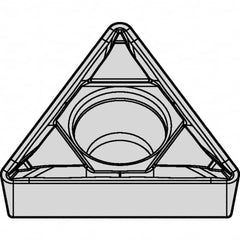 Kennametal - TPMT32.51 FP Grade KCP10 Carbide Turning Insert - TiCN/Al2O3 Finish, 60° Triangle, 3/8" Inscr Circle, 5/32" Thick, 1/64" Corner Radius - Benchmark Tooling