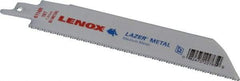 Lenox - 6" Long x 1" Thick, Bi-Metal Reciprocating Saw Blade - Straight Profile, 18 TPI, Toothed Edge - Benchmark Tooling