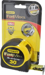 Stanley - 30' x 1-1/4" Yellow Blade Tape Measure - 1/16" Graduation, Inch Graduation Style, Yellow/Black Case - Benchmark Tooling