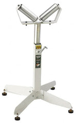 HTC - 22 Inch to 32 Inch High Heavy Duty Inch V Inch Roller Support - 500 Lbs. Limit, with 2 and 4 Inch Wide Rollers - Benchmark Tooling