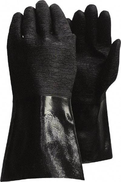 PIP - Size L (9), 14" Long, Supported, Neoprene Chemical Resistant Gloves - Textured Finish, Jersey Lined, Gauntlet Cuff, ANSI Cut Level 0, Puncture Level 1, Abrasion Level 3, Black - Benchmark Tooling