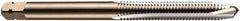 DORMER - M2.5x0.45 Metric Coarse, 3 Flute, Bright Finish, Cobalt Spiral Point Tap - Plug Chamfer, Right Hand Thread, 44.5mm OAL, 9.5mm Thread Length, 2.8mm Shank Diam, 6H Class of Fit, Series E000 - Exact Industrial Supply