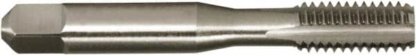 Made in USA - 1/2-13 UNC 3B 4 Flute TiN Finish High Speed Steel Straight Flute Standard Hand Tap - Bottoming, Right Hand Thread, 3-3/8" OAL, 1-21/32" Thread Length, H3 Limit, Oversize - Benchmark Tooling