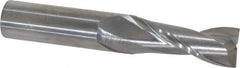 OSG - 1/2", 1-1/4" LOC, 1/2" Shank Diam, 3" OAL, 2 Flute, Solid Carbide Square End Mill - Single End, Uncoated, Spiral Flute, 30° Helix, Centercutting, Right Hand Cut, Right Hand Flute, Series 2022 - Benchmark Tooling