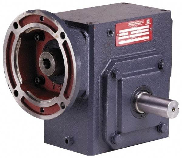 Morse - 3 Centerline Distance, 20:1, 88 RPM Output, 3/4 Input Horsepower, 468 Lbs. Max Torque, Speed Reducer - 1-1/4" Shaft Diam, Single Shaft Left, 5/8" Bore, 8-1/2" Long x 5-1/2" Wide x 8.88" High, 56C NEMA, 156 In/Lb. Min Torque - Benchmark Tooling