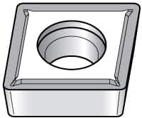 Kennametal - CCMT21.52 LF Grade KT315 Cermet Turning Insert - TiN/TiCN/TiN Finish, 80° Diamond, 1/4" Inscr Circle, 3/32" Thick, 1/32" Corner Radius - Benchmark Tooling