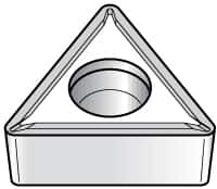 Kennametal - TCMT21.52 LF Grade KT315 Cermet Turning Insert - TiN/TiCN/TiN Finish, 60° Triangle, 1/4" Inscr Circle, 3/32" Thick, 1/32" Corner Radius - Benchmark Tooling
