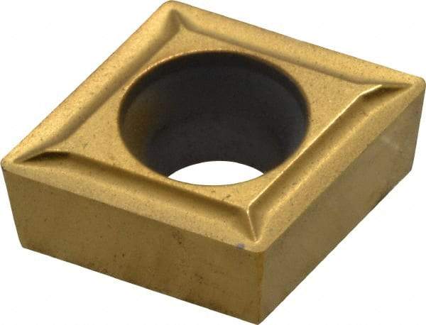 Kennametal - CCGT32.51 LF Grade KC730 Carbide Turning Insert - TiN Finish, 80° Diamond, 3/8" Inscr Circle, 5/32" Thick, 1/64" Corner Radius - Benchmark Tooling