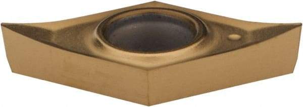 Kennametal - DCGT21.50.5 HP Grade KC730 Carbide Turning Insert - TiN Finish, 55° Diamond, 1/4" Inscr Circle, 3/32" Thick, 0.0079" Corner Radius - Benchmark Tooling