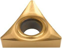Kennametal - TCGT21.51 HP Grade KC730 Carbide Turning Insert - TiN Finish, 60° Triangle, 1/4" Inscr Circle, 3/32" Thick, 1/64" Corner Radius - Benchmark Tooling