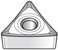 Kennametal - TCGT21.50.5 HP Grade KC730 Carbide Turning Insert - TiN Finish, 60° Triangle, 1/4" Inscr Circle, 3/32" Thick, 0.0079" Corner Radius - Benchmark Tooling