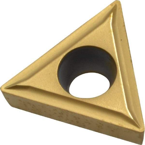 Kennametal - TCMT32.51 LF Grade KC730 Carbide Turning Insert - TiN Finish, 60° Triangle, 3/8" Inscr Circle, 5/32" Thick, 1/64" Corner Radius - Benchmark Tooling