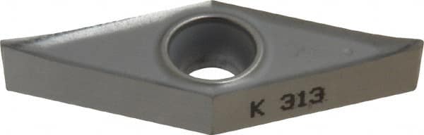 Kennametal - VBGT331 HP Grade K313 Carbide Turning Insert - Uncoated, 35° Diamond, 3/8" Inscr Circle, 3/16" Thick, 1/64" Corner Radius - Benchmark Tooling