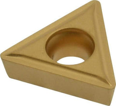 Kennametal - TPMT32.52 LF Grade KC850 Carbide Turning Insert - TiC/TiCN/TiN Finish, 60° Triangle, 3/8" Inscr Circle, 5/32" Thick, 1/32" Corner Radius - Benchmark Tooling