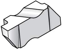 Kennametal - 3185NG Grade KC730, 4.7mm Cutting Width Carbide Grooving Insert - 3.81mm Max Depth of Cut, Left Hand, 0.57mm Corner Radius, TiN Finish - Benchmark Tooling