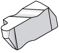 Kennametal - 2047NR Grade KC850, 2.39mm Cutting Width Carbide Grooving Insert - 2.79mm Max Depth of Cut, Left Hand, 1.19mm Corner Radius, TiC/TiCN/TiN Finish - Benchmark Tooling