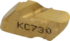 Kennametal - 2062NR Grade KC730, 3.18mm Cutting Width Carbide Grooving Insert - 2.79mm Max Depth of Cut, Left Hand, 1.59mm Corner Radius, TiN Finish - Benchmark Tooling