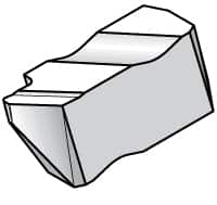 Kennametal - 2012NP K Grade KC730, 3.68mm Cutting Width Carbide Grooving Insert - 2.79mm Max Depth of Cut, Right Hand, 0.34mm Corner Radius, TiN Finish - Benchmark Tooling