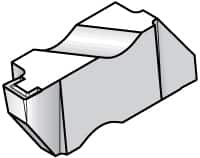 Kennametal - 3M325NG K Grade KC5025, 3.25mm Cutting Width Carbide Grooving Insert - 3.81mm Max Depth of Cut, Left Hand, 0.19mm Corner Radius, TiAlN Finish - Benchmark Tooling