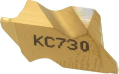 Kennametal - 2031NG K Grade KC730, 0.79mm Cutting Width Carbide Grooving Insert - 1.27mm Max Depth of Cut, Right Hand, 0.09mm Corner Radius, TiN Finish - Benchmark Tooling