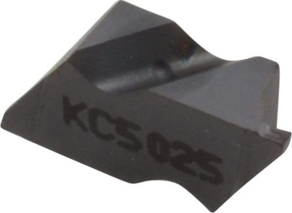 Kennametal - 2031NG K Grade KC5025, 0.79mm Cutting Width Carbide Grooving Insert - 1.27mm Max Depth of Cut, Left Hand, 0.09mm Corner Radius, TiAlN Finish - Benchmark Tooling