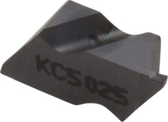 Kennametal - 2031NG K Grade KC5025, 0.79mm Cutting Width Carbide Grooving Insert - 1.27mm Max Depth of Cut, Left Hand, 0.09mm Corner Radius, TiAlN Finish - Benchmark Tooling