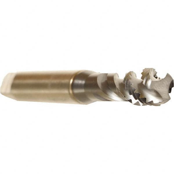Emuge - 3/8-24 UNF, 3 Flute, TiCN Finish, Cobalt Spiral Point Tap - Bottoming Chamfer, Right Hand Thread, 3-15/16" OAL, 0.394" Thread Length, 0.381" Shank Diam, 2B Class of Fit - Exact Industrial Supply