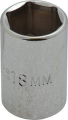 Proto - 1/2" Drive, Standard Hand Socket - 6 Points, 1-1/2" OAL, Chrome Finish - Benchmark Tooling