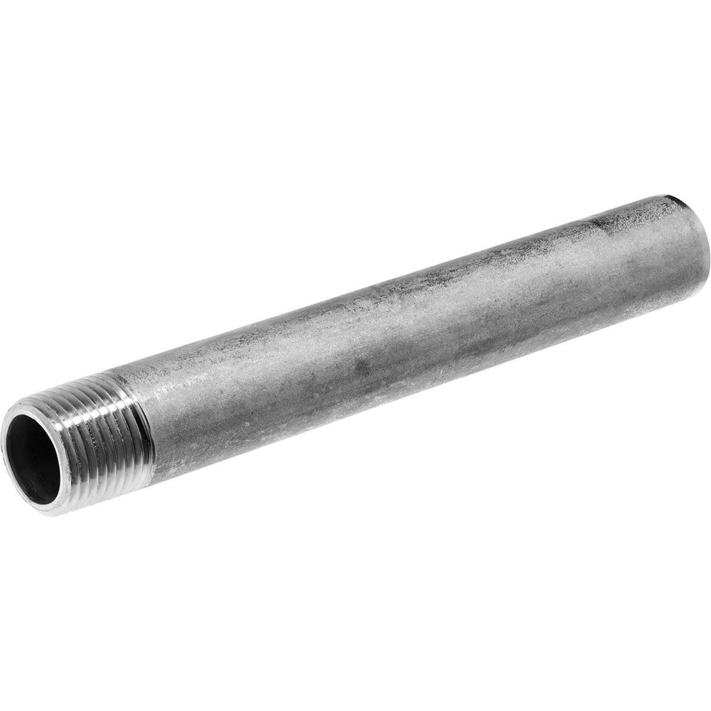 Stainless Steel Pipe Nipples & Pipe; Thread Style: Threaded on One End; Construction: Welded; Schedule: 40; Thread Standard: BSPT; Lead Free: Yes; Standards: ASTM A312; Overall Length: 3.00