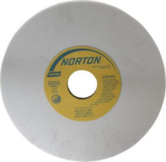 Norton - 7" Diam x 1-1/4" Hole x 1/4" Thick, L Hardness, 100 Grit Surface Grinding Wheel - Aluminum Oxide, Type 1, Fine Grade, 3,600 Max RPM, Vitrified Bond, No Recess - Benchmark Tooling