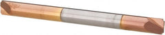 Accupro - 0.01" Radius, 1/8" Mill Diam, 2 Flute Solid Carbide Corner Rounding End Mill - Double End, TiCN Finish, 1-1/2" OAL, 1/8" Shank Diam - Benchmark Tooling