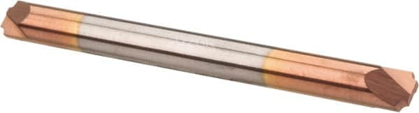 Accupro - 0.02" Radius, 1/8" Mill Diam, 2 Flute Solid Carbide Corner Rounding End Mill - Double End, TiCN Finish, 1-1/2" OAL, 1/8" Shank Diam - Benchmark Tooling