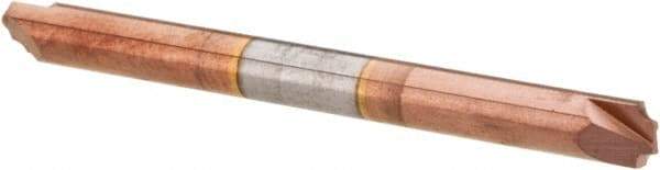 Accupro - 0.025" Radius, 1/8" Mill Diam, 2 Flute Solid Carbide Corner Rounding End Mill - Double End, TiCN Finish, 1-1/2" OAL, 1/8" Shank Diam - Benchmark Tooling