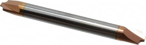 Accupro - 0.072" Radius, 1/4" Mill Diam, 2 Flute Solid Carbide Corner Rounding End Mill - Double End, TiCN Finish, 2-1/2" OAL, 1/4" Shank Diam - Benchmark Tooling