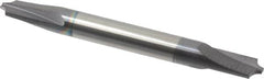 Accupro - 0.085" Radius, 1/4" Mill Diam, 2 Flute Solid Carbide Corner Rounding End Mill - Double End, AlTiN Finish, 2-1/2" OAL, 1/4" Shank Diam - Benchmark Tooling