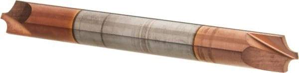 Accupro - 0.094" Radius, 1/4" Mill Diam, 2 Flute Solid Carbide Corner Rounding End Mill - Double End, TiCN Finish, 2-1/2" OAL, 1/4" Shank Diam - Benchmark Tooling