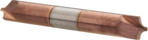 Accupro - 1/8" Radius, 5/16" Mill Diam, 2 Flute Solid Carbide Corner Rounding End Mill - Double End, TiCN Finish, 2-1/2" OAL, 5/16" Shank Diam - Benchmark Tooling