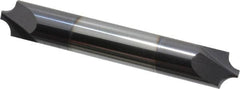Accupro - 0.14" Radius, 3/8" Mill Diam, 2 Flute Solid Carbide Corner Rounding End Mill - Double End, AlTiN Finish, 2-1/2" OAL, 3/8" Shank Diam - Benchmark Tooling