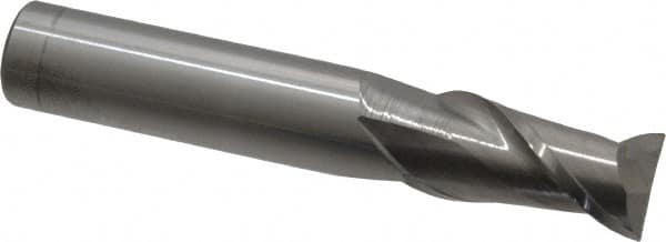 Accupro - 1/2", 2 Flute, Single End, Solid Carbide, 0.01" Corner Radius End Mill - 3" OAL, 40° Helix, Right Hand Flute, 1" LOC, Right Hand Cut - Benchmark Tooling