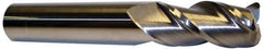 Accupro - 1/4", 3 Flute, Single End, Solid Carbide, 0.015" Corner Radius End Mill - 2-1/2" OAL, 40° Helix, Right Hand Flute, 3/4" LOC, Right Hand Cut - Benchmark Tooling