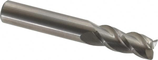 Accupro - 3/8", 3 Flute, Single End, Solid Carbide, 0.015" Corner Radius End Mill - 2-1/2" OAL, 40° Helix, Right Hand Flute, 7/8" LOC, Right Hand Cut - Benchmark Tooling